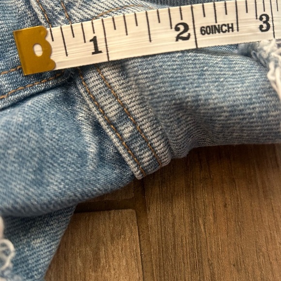 Weekday Blue Jean Shorts High-Waisted Distressed - Picture 8 of 10